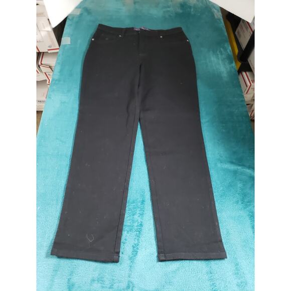 Gloria Vanderbilt Jeans Size 10 Women Black Stretch Mid Rise Amanda Straight NWT - Picture 1 of 13